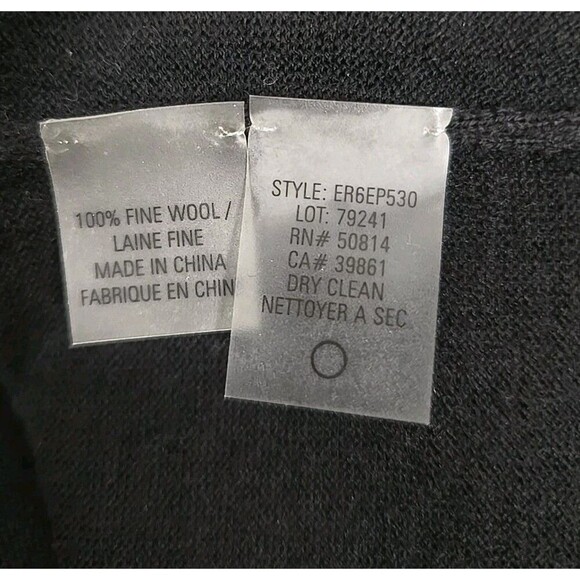 Elie Tahari 100% Merino Wool Cowl Neck Long Sweater Sheer Black Women’s Size XS - Picture 6 of 11